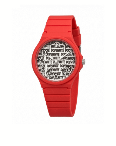 DOPEwhite moodie Watch Red streetwear watch face