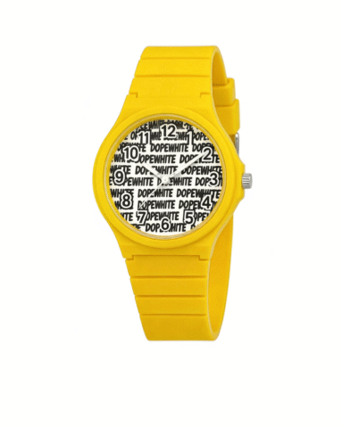 DOPEwhite moodie Watch Yellow streetwear watch face